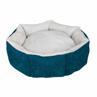 Диван Milord Cupcake L круглий, діаметр 80 см, для собак вагою до 25 кг, колір зелений/сірий (VR09//3633)