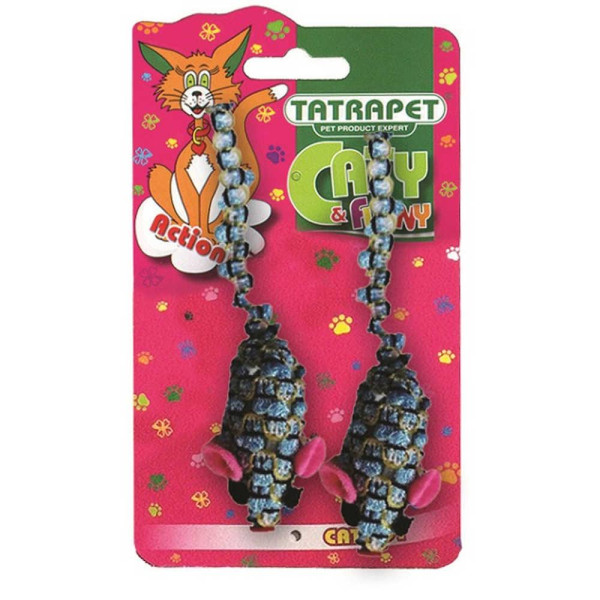 Іграшка для котів TETRAPET Caty funny, мишки з тканини, 4,5 см/2 шт