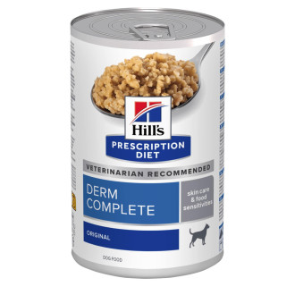 Hill's PD Wet Canine Derm Complete рис/яйце, вологий корм для собак при харчовій алергії та атопічному дерматиті, 370 гр консерва