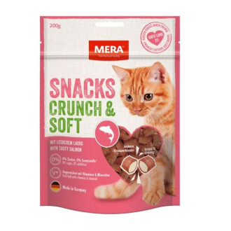 MERA SNACKS Crunch & Soft Lachs снеки для котів із лососем,  200 гр
