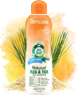 Шампунь TropiClean Natural Flea & Tick заспокійливий від бліх і кліщів для собак і цуценят з 12 тижнів, 592 мл (202542)