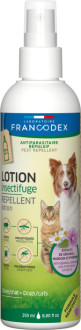 Лосьйон-репелент Francodex Repel Lotion Dog Cat з гераніолом від бліх і кліщів для котів і собак, 250 мл
