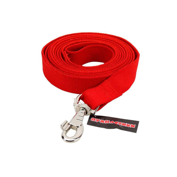 Повідець брезентовий "Пухнастики" червоний 25 мм/3 м