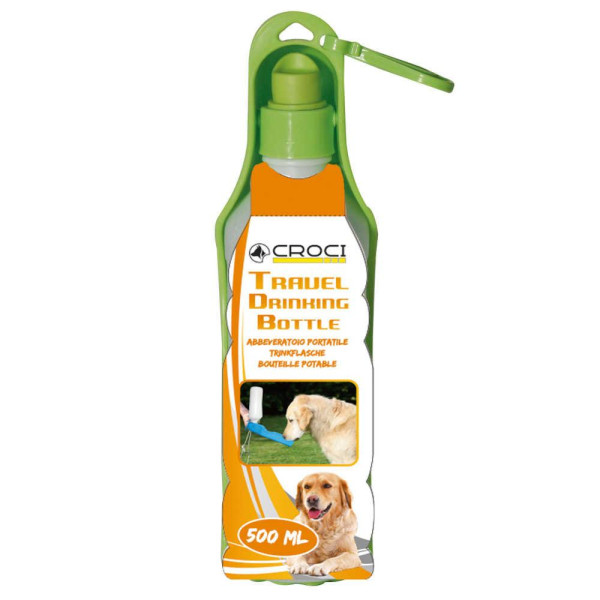 Пляшка дорожня для собак CROCI, колір асорті, пластик, 500 мл