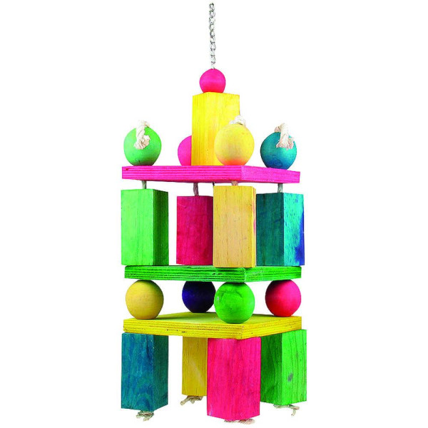 Іграшка для птахів TETRAPET Dodo, дерев'яна підвіска, кольорова, 43 см