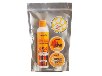 Набір Чисті Лапки Smartis для котів і собак (віск 50 мл + крем-бальзам 50 мл + рідке мило 320 мл) (5003)