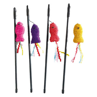 Іграшка для котів CROCI STICK Дразнилка рибка сезаль, 40 см