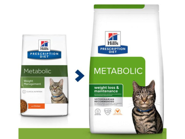 Хілс Метаболік Hill's PD Feline Metabolic дієтичний корм з куркою для корекції зайвої ваги у котів, 1,5 кг (605941)