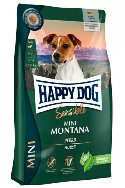 Happy Dog Sensible Mini Montana Horse беззерновий сухий корм із кониною та картоплею для собак малих порід, 4 кг (61248)