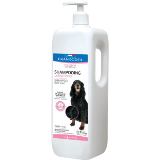 Шампунь Francodex Dark Coat Dog Shampoo із запахом яблучної квітки для собак із чорною шерстю, 1 л