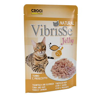 Vibrisse Jelly Croci Тунець з курячою шинкою в желе, вологий консервований корм для дорослих кішок, 70 гр, пауч