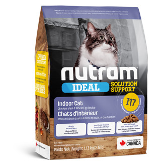 Нутрам I17 Nutram Ideal SS Indoor Cat сухий корм холістик з куркою для котів, що живуть у приміщенні, 1,13 кг (I17_(1,13kg)