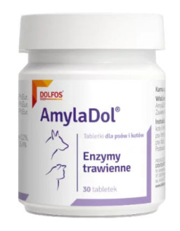 Аміладол Amyladol Dolfos ензими для поліпшення травлення у собак і кішок, 30 таблеток