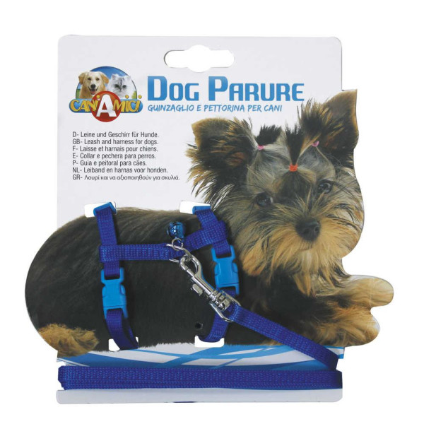 Набір CROCI шлея + поводок FLUO, 3 кольори, нейлон, 19-31х0,8см / 0,8х120см