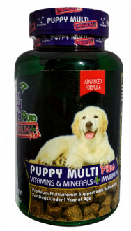 Вітаміни Паппі Мульті+ Прімо Пап Puppy Multi+ Primo Pup з ехінацеєю для зміцнення імунітету у цуценят, 60 таблеток