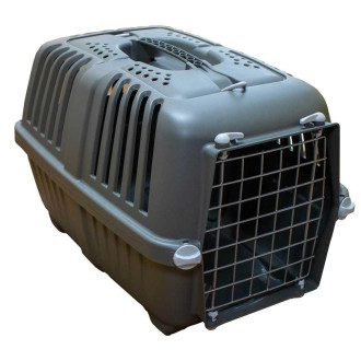 Переноска Еко Пратіко 1, розмір 48*31*33 cм Eco Pratiko 1 для котів та собак вагою до 12 кг, металеві двері, колір сірий