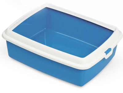 Туалет-лоток Гідра Міні 43*31*12 см Hydra Mini пластиковий з рамкою для кішок, колір синій