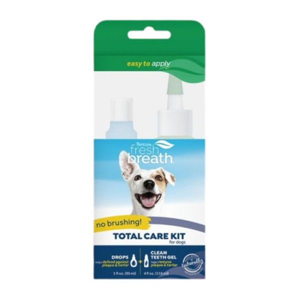 Набір Свіжий подих Tropiclean Total Care Kit (No Brush) для догляду за ротовою порожниною собак, дропси 30 мл + гель 118 мл