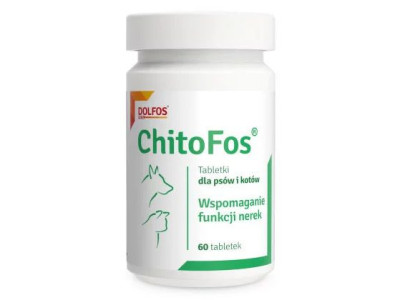 Хітофос Сhitofos Dolfos підтримка функції нирок при хронічній нирковій недостатності у собак і кішок, 60 таблеток