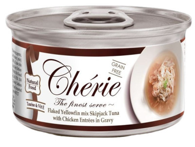 Cherie Signature Gravy Mix Flaked Tuna & Chicken тунець і курка в соусі, вологий корм для котів, 80 гр (CHS14304)