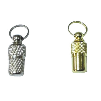 Металевий CROCI брелок для інформації на нашийник, хром+золото, 24 мм