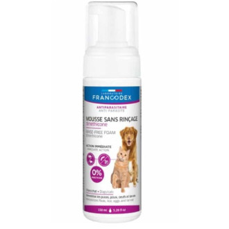 Піна Francodex Rinse-Free Dimethicone Foam For Dog & Cat з диметиконом від бліх для котів і собак, 150 мл