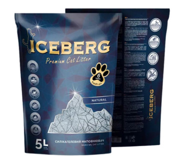 Айсберг Iceberg гігієнічний силікагелевий наповнювач для котячого туалету, без аромату, 5 л (2080)