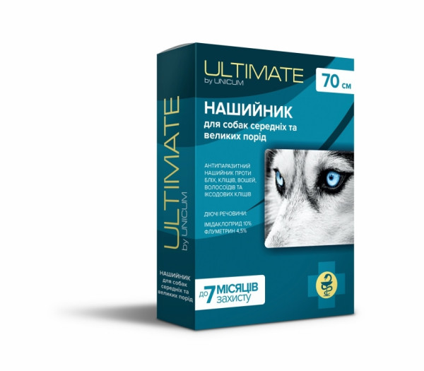 Нашийник від бліх, кліщів, вошей та власоїдів для собак ULTIMATE 70 см (імідаклоприд, флументрин)