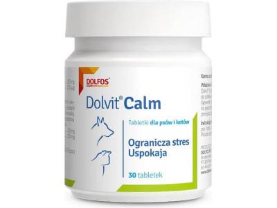 Долвіт Калм Долфос Dolvit Calm Dog Сат Dolfos для зняття стресу у собак та котів, 30 таблеток
