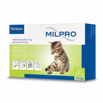 Мілпро Virbac Milpro таблетки від глистів для кошенят і малих порід кішок вагою від 0,5 до 2 кг, 4 таблетки