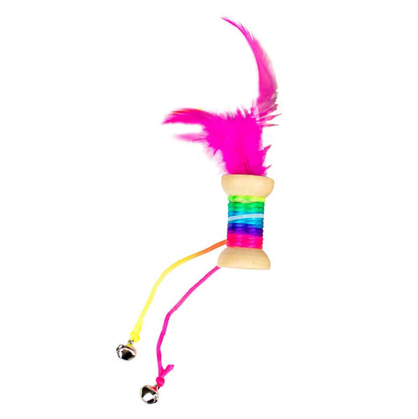 Іграшка для котів CROCI Rocet котушка з пір'ям в асортименті кольорів, 4,5 см