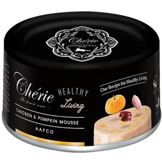 Cherie Healthy Living Chicken & Pumpkin Mousse Cat мус із куркою та гарбузом, вологий корм для котів, 80 гр (CHT21706)