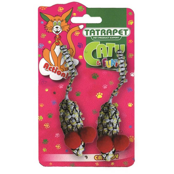 Іграшка для котів TETRAPET Caty funny, мишки з тканини, 5,5 см/2 шт